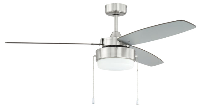 INT52BNK3 - Intrepid 52" 3 Blade Ceiling Fan with Light Kit - Pull Chain - Brushed Polished Nickel