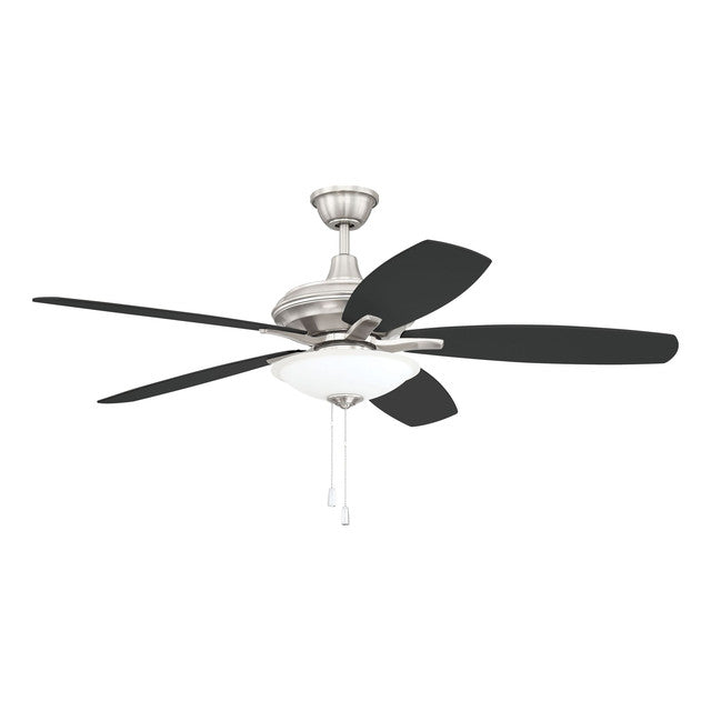 JAM52BNK5-LED - Jamison 52" 5 Blade Ceiling Fan with Light Kit - Pull Chain - Brushed Polished Nicke