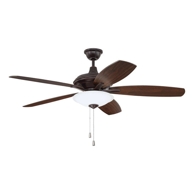 JAM52OBG5-LED - Jamison 52" 5 Blade Ceiling Fan with Light Kit - Pull Chain - Oiled Bronze Gilded