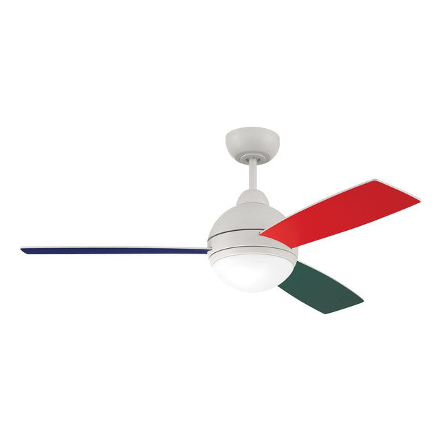 KNE48W3 - Keen 48" 3 Blade Ceiling Fan with Light Kit - Remote & Wall Control - White