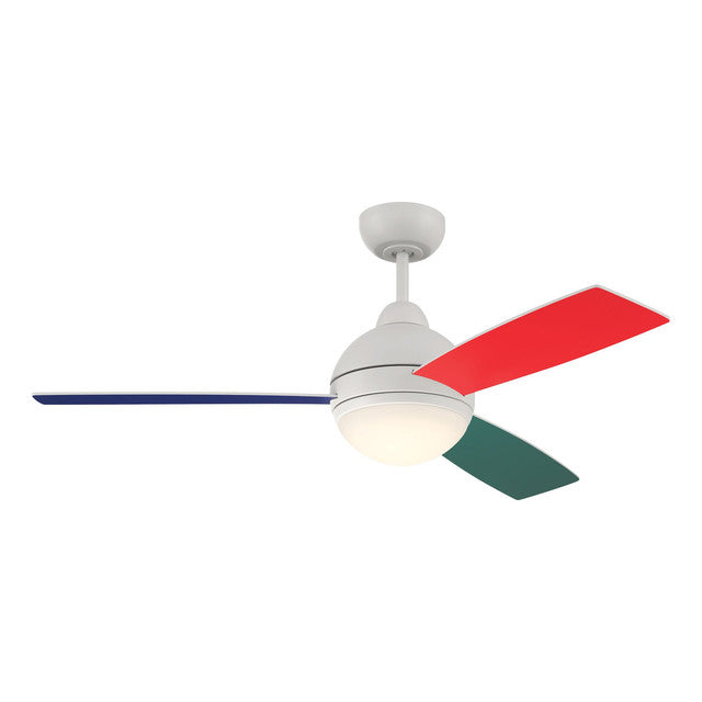 KNE48W3 - Keen 48" 3 Blade Ceiling Fan with Light Kit - Remote & Wall Control - White