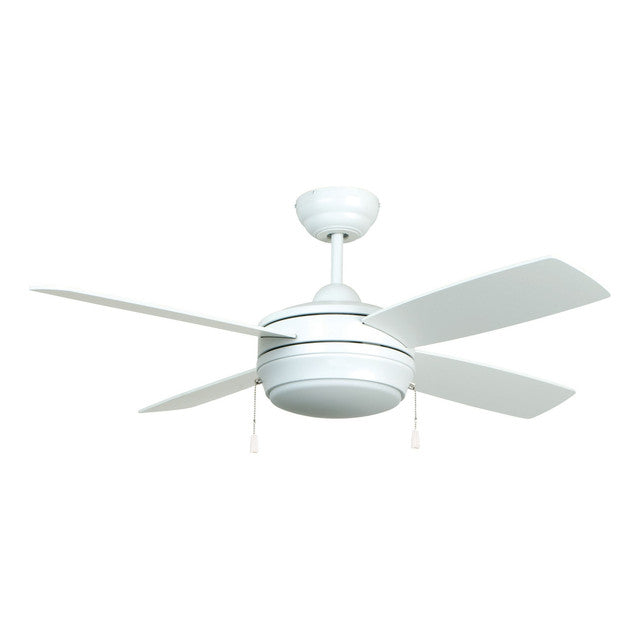 LAV44MWW4LK-LED - Laval 44" 4 Blade Ceiling Fan with Light Kit - Pull Chain - Matte White