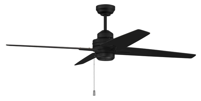 MDE52FB4 - Maddie 52" 4 Blade Indoor / Outdoor Ceiling Fan - Pull Chain - Flat Black
