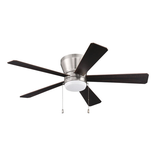 MER52BNK5 - Merit 52" 5 Blade Ceiling Fan with Light Kit - Pull Chain - Brushed Polished Nickel