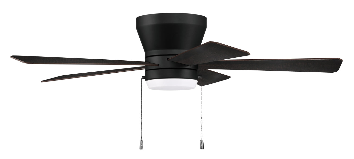 MER52FB5 - Merit 52" 5 Blade Ceiling Fan with Light Kit - Pull Chain - Flat Black