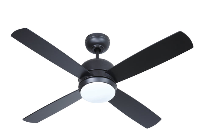 MN44FB4-LED - Montreal 44" 4 Blade Ceiling Fan with Light Kit - Wall Control - Flat Black
