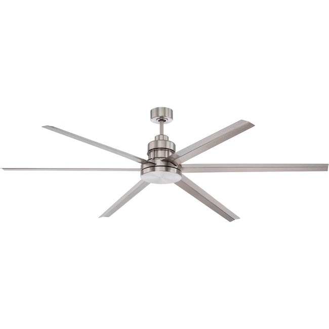 MND72BNK6 - Mondo 72" 6 Blade Ceiling Fan - Remote & Wall Control - Brushed Polished Nickel