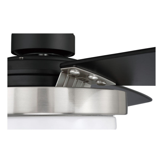 MNG52FBBNK3 - Manning 52" 3 Blade Ceiling Fan with Light Kit - Remote Control - Flat Black / Brushed