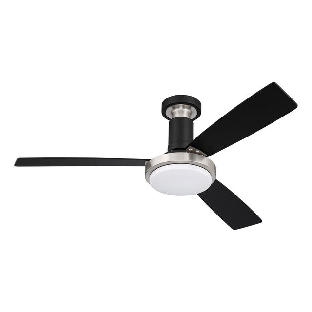 MNG52FBBNK3 - Manning 52" 3 Blade Ceiling Fan with Light Kit - Remote Control - Flat Black / Brushed