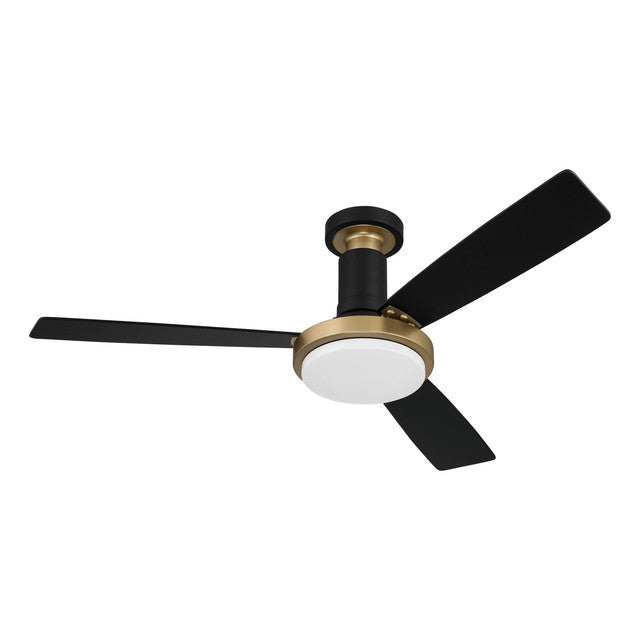 MNG52FBSB3 - Manning 52" 3 Blade Ceiling Fan with Light Kit - Remote Control - Flat Black / Satin Br