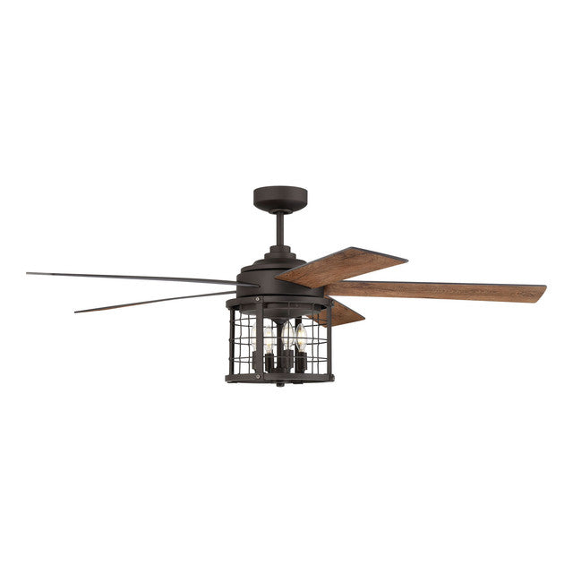 NIC56ESP5 - Nicolas 56" 5 Blade Ceiling Fan with Light Kit - Remote & Wall Control - Espresso