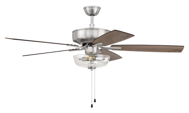 P101BNK5-52DWGWN - Pro Plus 101 52" 5 Blade Ceiling Fan with Light Kit - Pull Chain - Brushed Polish