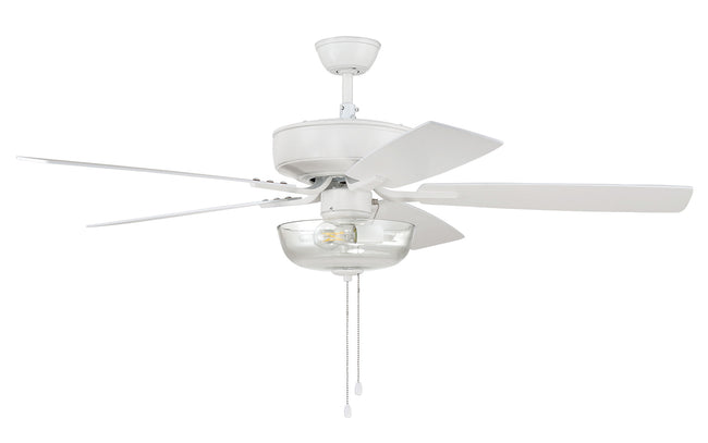 P101W5-52WWOK - Pro Plus 101 52" 5 Blade Ceiling Fan with Light Kit - Pull Chain - White