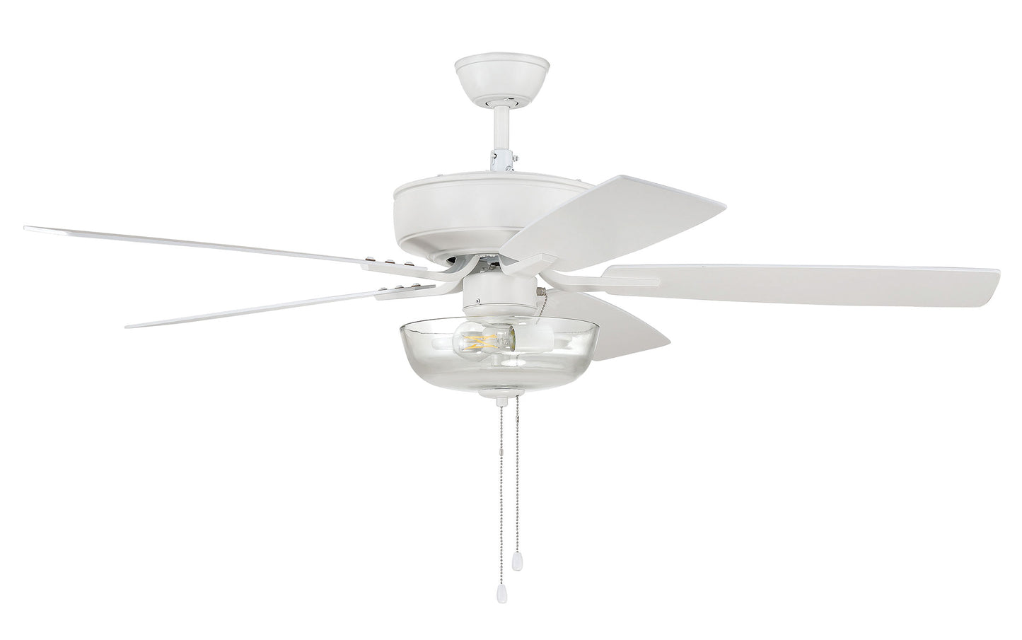 P101W5-52WWOK - Pro Plus 101 52" 5 Blade Ceiling Fan with Light Kit - Pull Chain - White