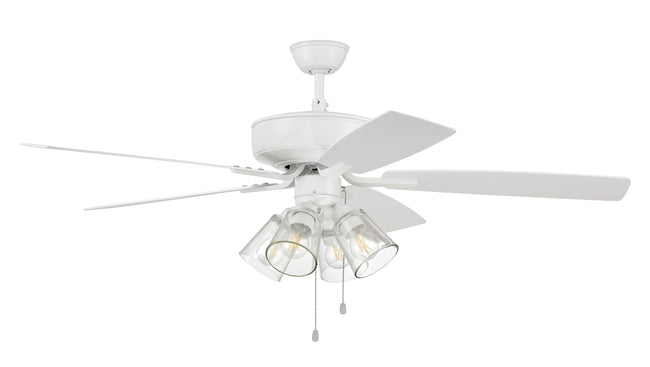 P104W5-52WWOK - Pro Plus 104 52" 5 Blade Ceiling Fan with Light Kit - Pull Chain - White