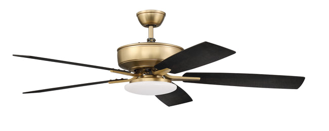 P112SB5-52BWNFB - Pro Plus 112 52" 5 Blade Ceiling Fan with Light Kit - Wall Control - Satin Brass