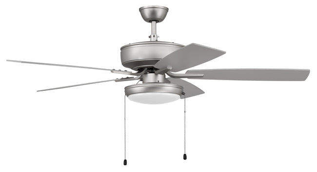 P119BN5-52BNGW - Pro Plus 119 52" 5 Blade Ceiling Fan with Light Kit - Pull Chain - Brushed Satin Ni