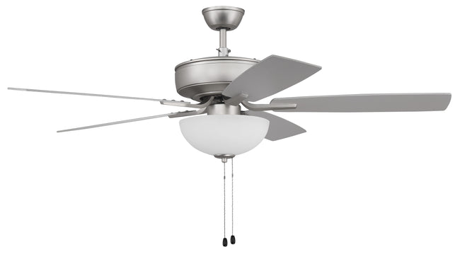 P211BN5-52BNGW - Pro Plus 211 52" 5 Blade Ceiling Fan with Light Kit - Pull Chain - Brushed Satin Ni