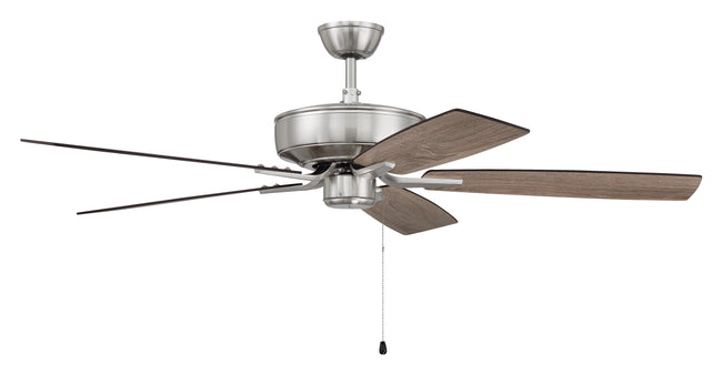 P52BNK5-52DWGWN - Pro Plus 52" 5 Blade Ceiling Fan - Pull Chain - Brushed Polished Nickel