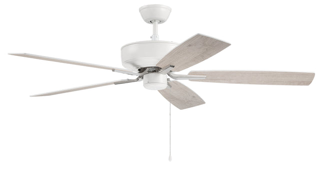 P52WPLN5-52WWOK - Pro Plus 52" 5 Blade Ceiling Fan - Pull Chain - White / Polished Nickel