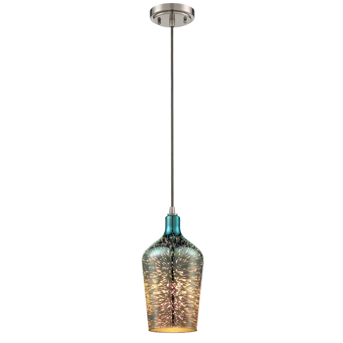 P720BNK1 - 6" Wide Mini Pendant with Burst Glass Shade