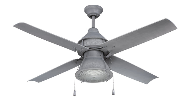 PAR52AGV4 - Port Arbor 52" 4 Blade Indoor / Outdoor Ceiling Fan with Light Kit - Pull Chain - Aged G