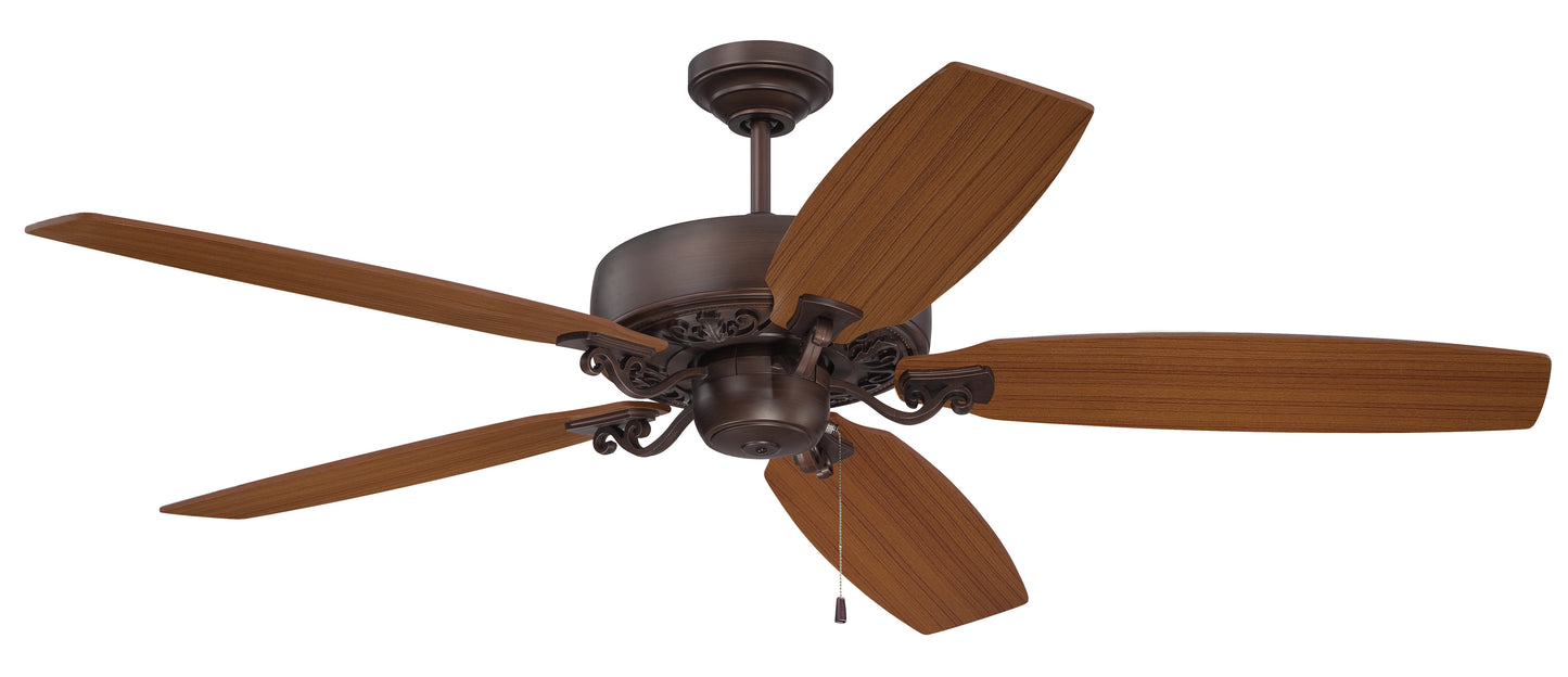 PAT64ABZC5 - Patterson 64" 5 Blade Ceiling Fan - Pull Chain - Aged Bronze / Walnut / Teak