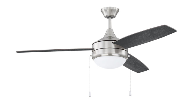 PHA52BNK3-BNGW - Phaze 52" 3 Blade Ceiling Fan with Light Kit - Pull Chain - Brushed Polished Nickel