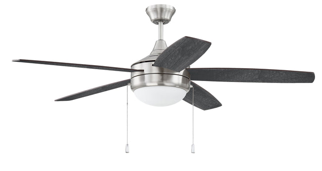 PHA52BNK5-BNGW - Phaze 52" 5 Blade Ceiling Fan with Light Kit - Pull Chain - Brushed Polished Nickel