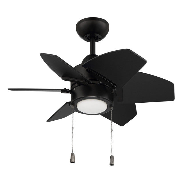 PPT24FB6 - Propel II 24" 6 Blade Indoor / Outdoor Ceiling Fan with Light Kit - Pull Chain - Flat Bla
