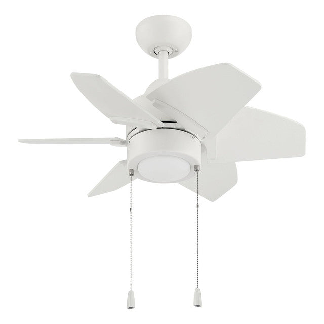 PPT24W6 - Propel II 24" 6 Blade Indoor / Outdoor Ceiling Fan with Light Kit - Pull Chain - White