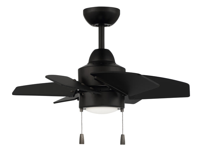 PPT24FB6 - Propel II 24" 6 Blade Indoor / Outdoor Ceiling Fan with Light Kit - Pull Chain - Flat Bla