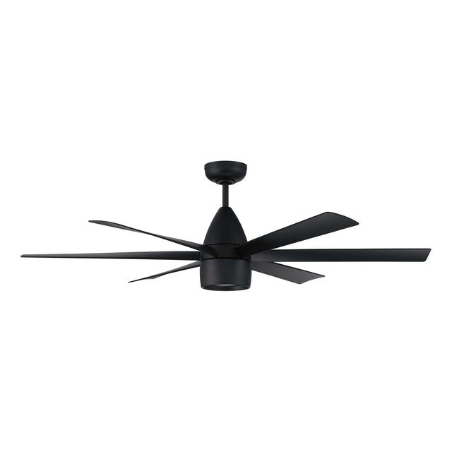 QRK54FB6 - Quirk 54" 6 Blade Indoor / Outdoor Ceiling Fan with Light Kit - Wi-Fi Remote Control - Fl