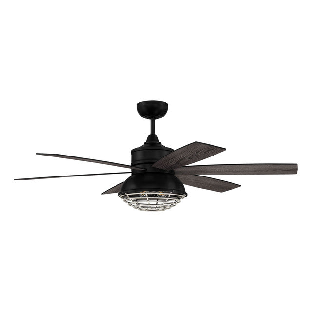 RGD52FBPN6 - Rugged 52" 6 Blade Indoor / Outdoor Ceiling Fan with Light Kit - Remote/WiFi - Flat Bla