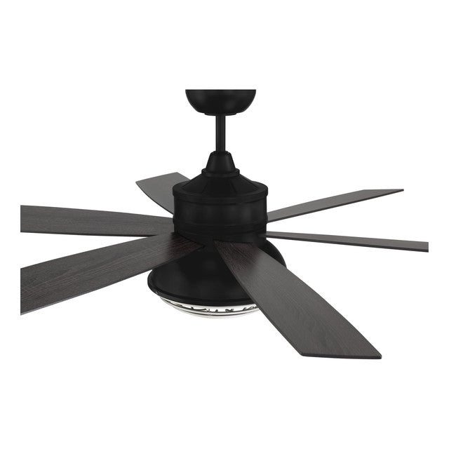 RGD52FBPN6 - Rugged 52" 6 Blade Indoor / Outdoor Ceiling Fan with Light Kit - Remote/WiFi - Flat Bla