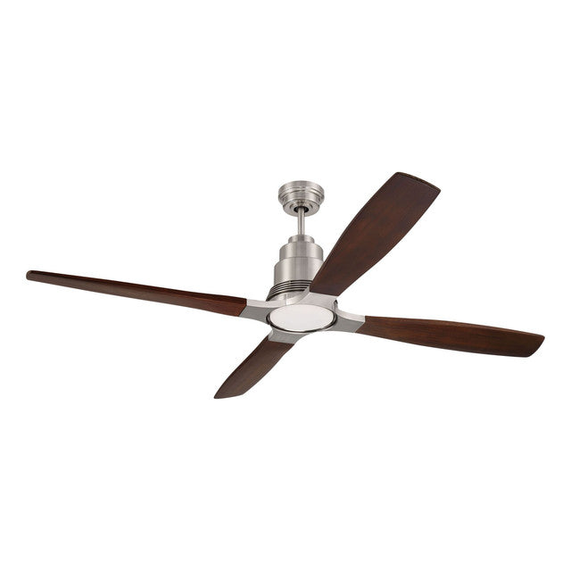 RIC60BNK4 - Ricasso 60" 4 Blade Ceiling Fan with Light Kit - Remote & Wall Control - Brushed Polishe
