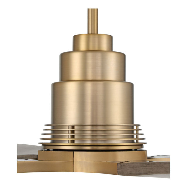 RIC60SB4 - Ricasso 60" 4 Blade Ceiling Fan with Light Kit - Remote & Wall Control - Satin Brass