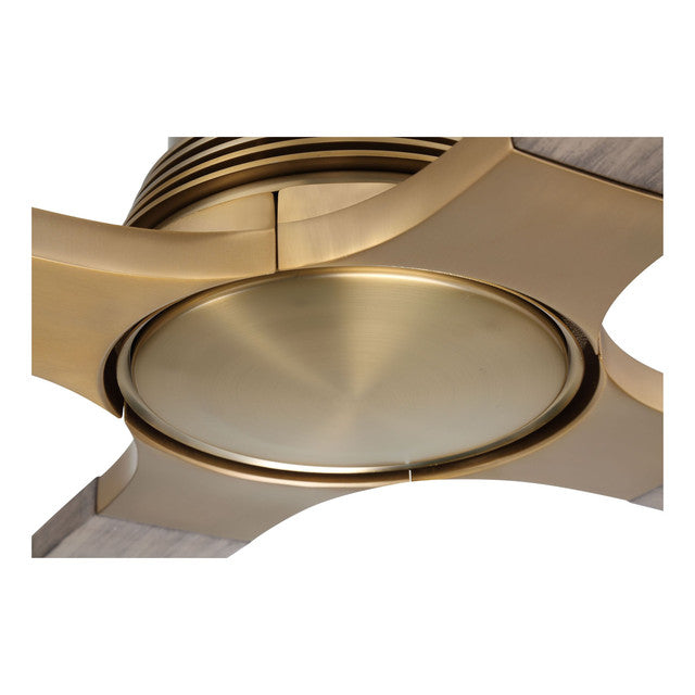 RIC60SB4 - Ricasso 60" 4 Blade Ceiling Fan with Light Kit - Remote & Wall Control - Satin Brass