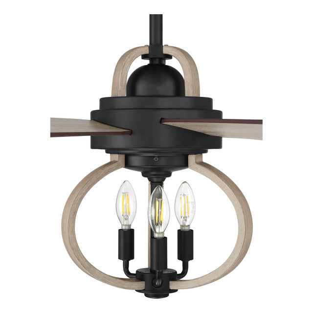 RSE52FB5 - Reese 52" 5 Blade Indoor / Outdoor Ceiling Fan with Light Kit - Wi-Fi Remote Control - Flat Black