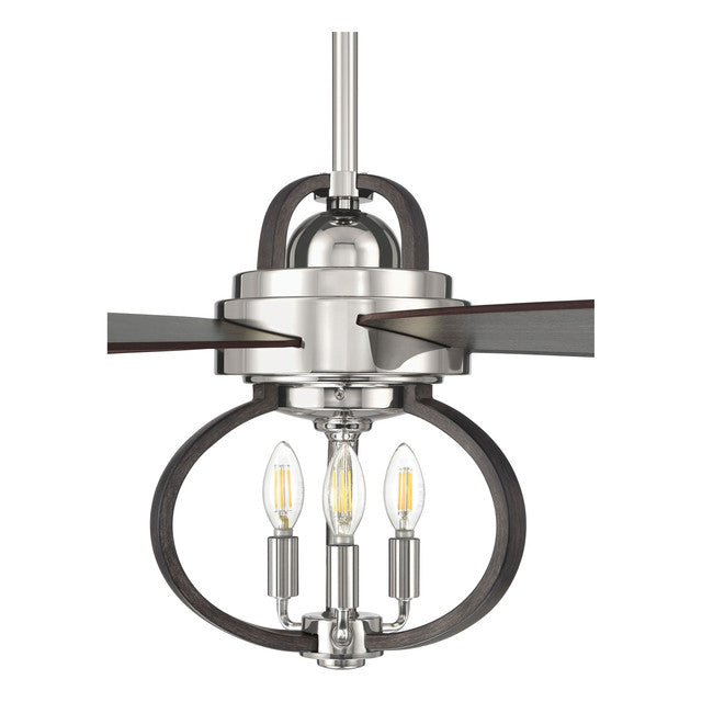 RSE52PLN5 - Reese 52" 5 Blade Ceiling Fan with Light Kit - Wi-Fi Remote Control - Polished Nickel