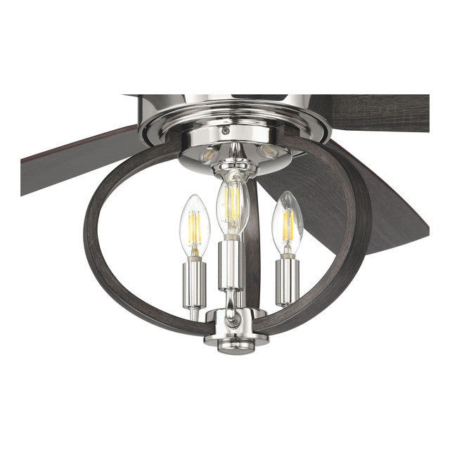 RSE52PLN5 - Reese 52" 5 Blade Ceiling Fan with Light Kit - Wi-Fi Remote Control - Polished Nickel