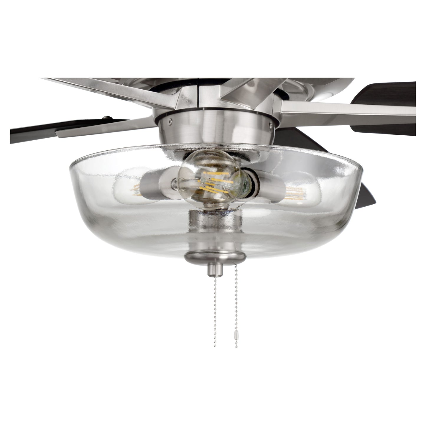 S101BNK5-60DWGWN - Super Pro 101 60" 5 Blade Ceiling Fan with Light Kit - Pull Chain - Brushed Polis