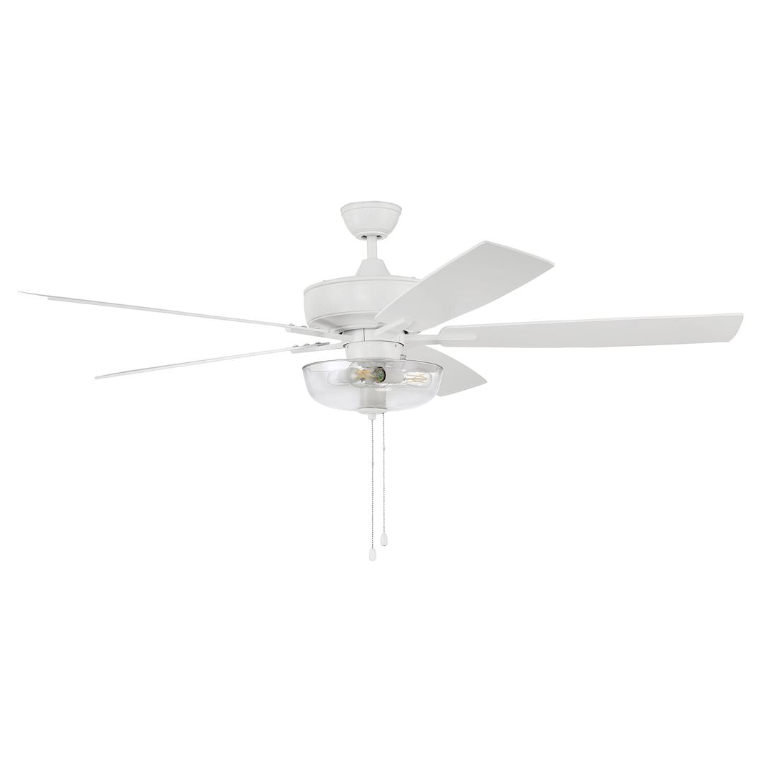 S101W5-60WWOK - Super Pro 101 60" 5 Blade Ceiling Fan with Light Kit - Pull Chain - White