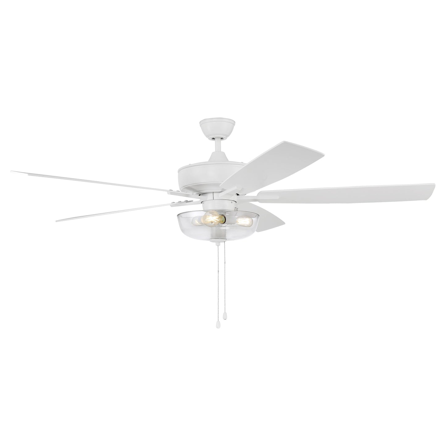S101W5-60WWOK - Super Pro 101 60" 5 Blade Ceiling Fan with Light Kit - Pull Chain - White