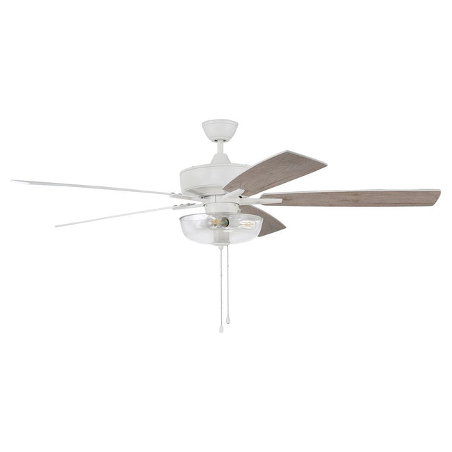 S101W5-60WWOK - Super Pro 101 60" 5 Blade Ceiling Fan with Light Kit - Pull Chain - White