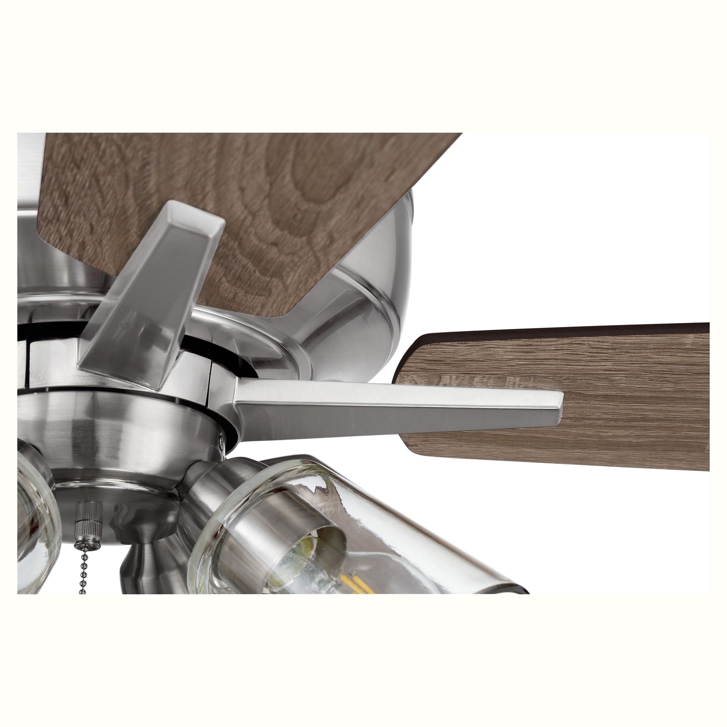 S104BNK5-60DWGWN - Super Pro 104 60" 5 Blade Ceiling Fan with Light Kit - Pull Chain - Brushed Polis