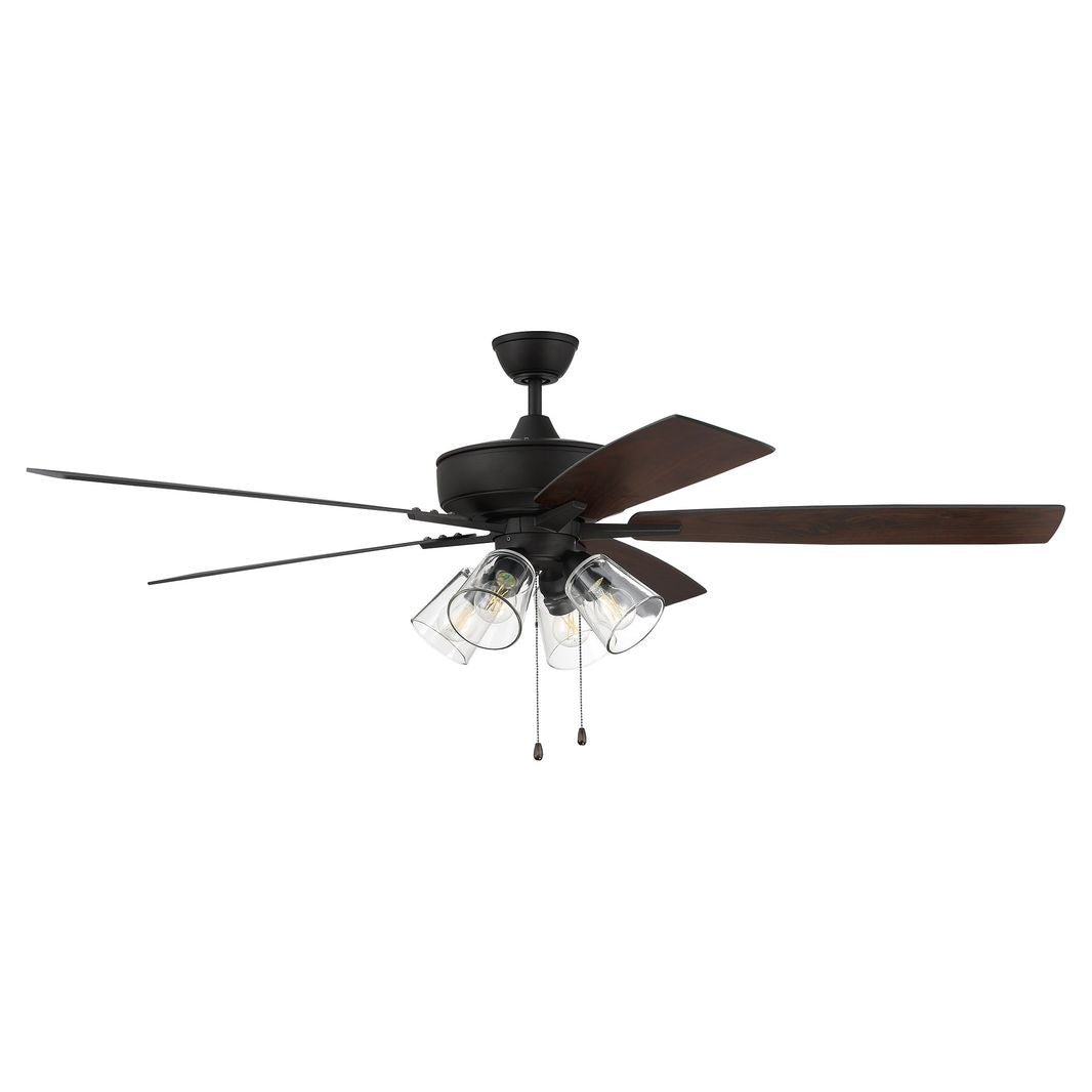 S104ESP5-60ESPWLN - Super Pro 104 60" 5 Blade Ceiling Fan with Light Kit - Pull Chain - Espresso