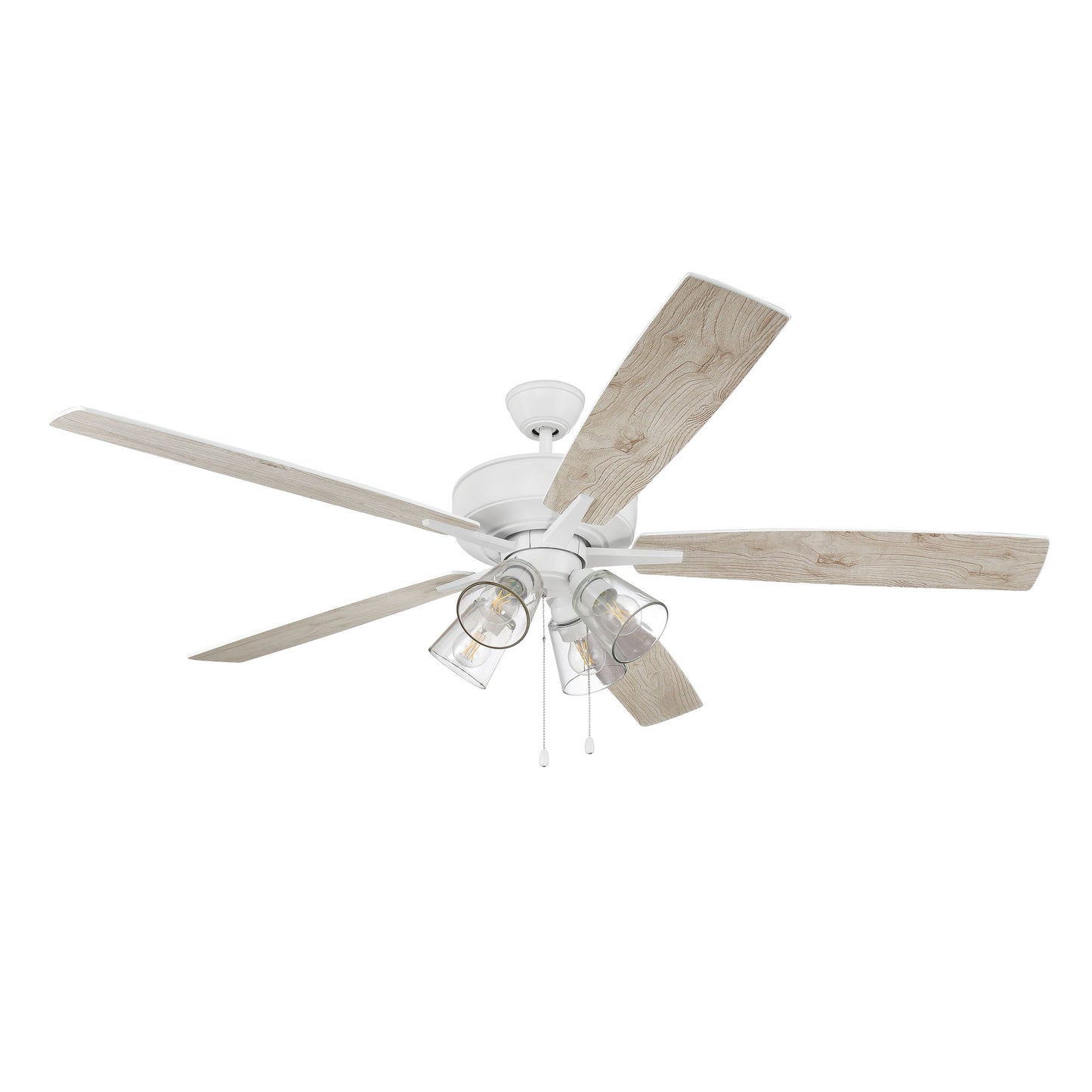 S104W5-60WWOK - Super Pro 104 60" 5 Blade Ceiling Fan with Light Kit - Pull Chain - White