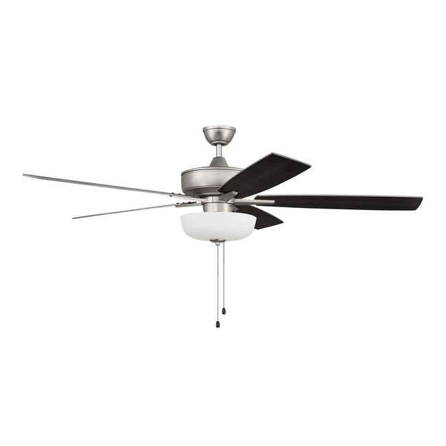 S111BN5-60BNGW - Super Pro 111 60" 5 Blade Ceiling Fan with Light Kit - Pull Chain - Brushed Satin N