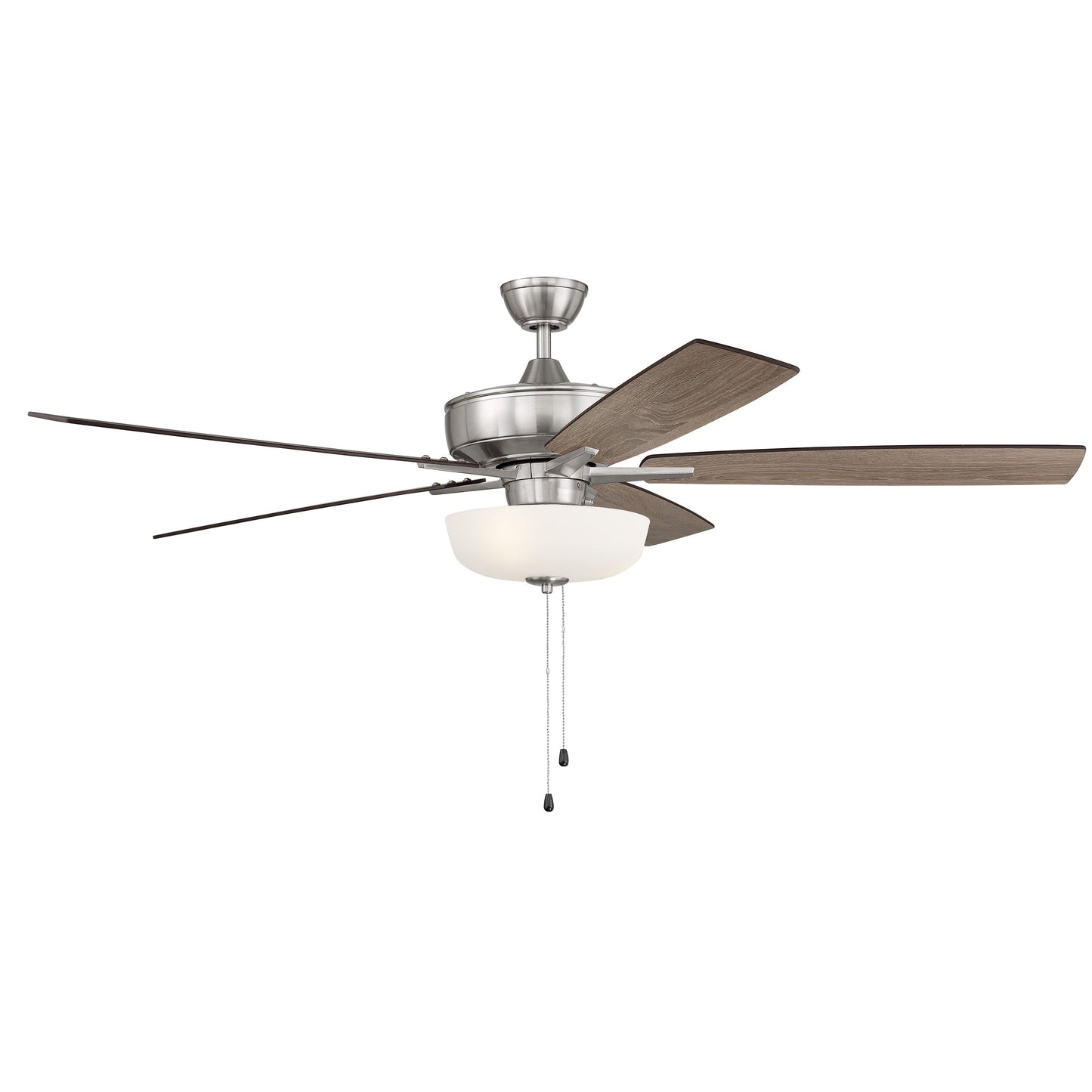 S111BNK5-60DWGWN - Super Pro 111 60" 5 Blade Ceiling Fan with Light Kit - Pull Chain - Brushed Polis